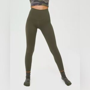 Aerie High Waisted Legging in Olive Green Size XS